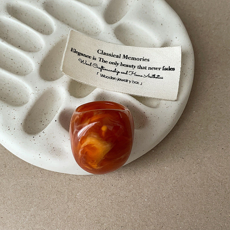 Chunky Marbled Resin Ring — ring, view 4