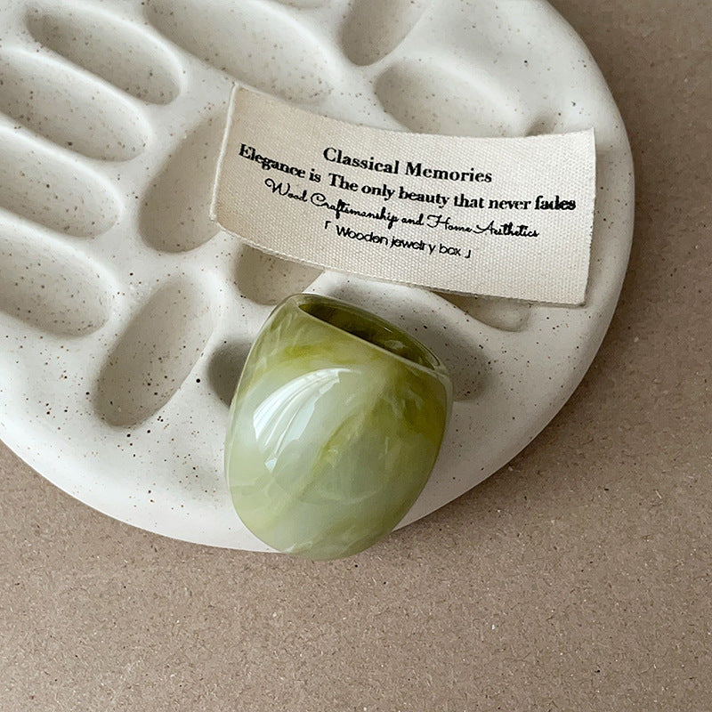 Chunky Marbled Resin Ring — ring, view 6
