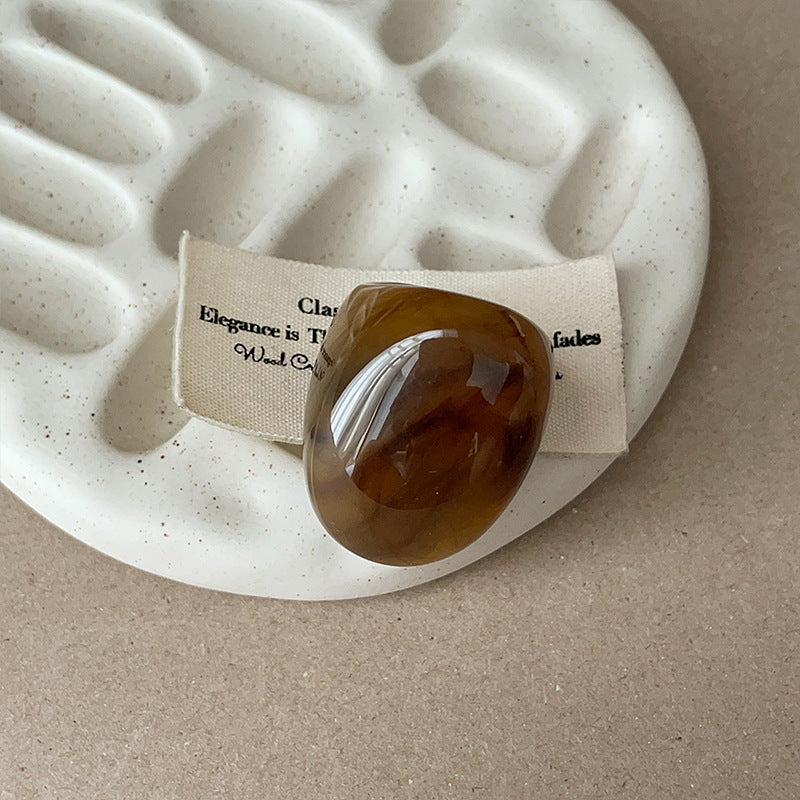 Chunky Marbled Resin Ring — ring, view 9