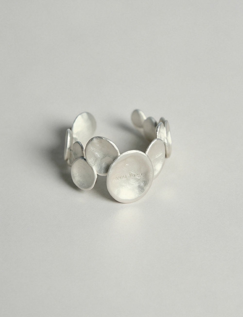 Irregular Disc Open Ring — silver ring