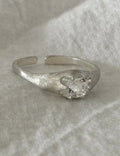 Sparkling Zircon Open Ring — silver ring