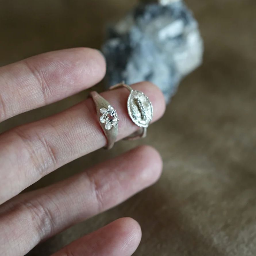 Sparkling Zircon Open Ring — silver ring, view 6