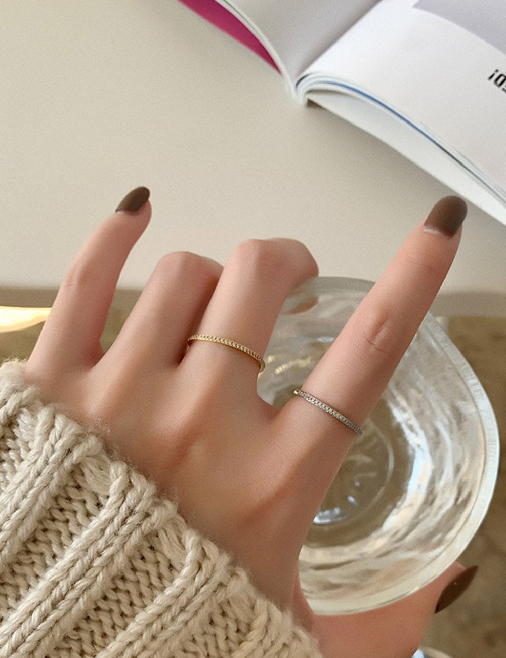 Thin Sparkling Rhinestone Ring — ring