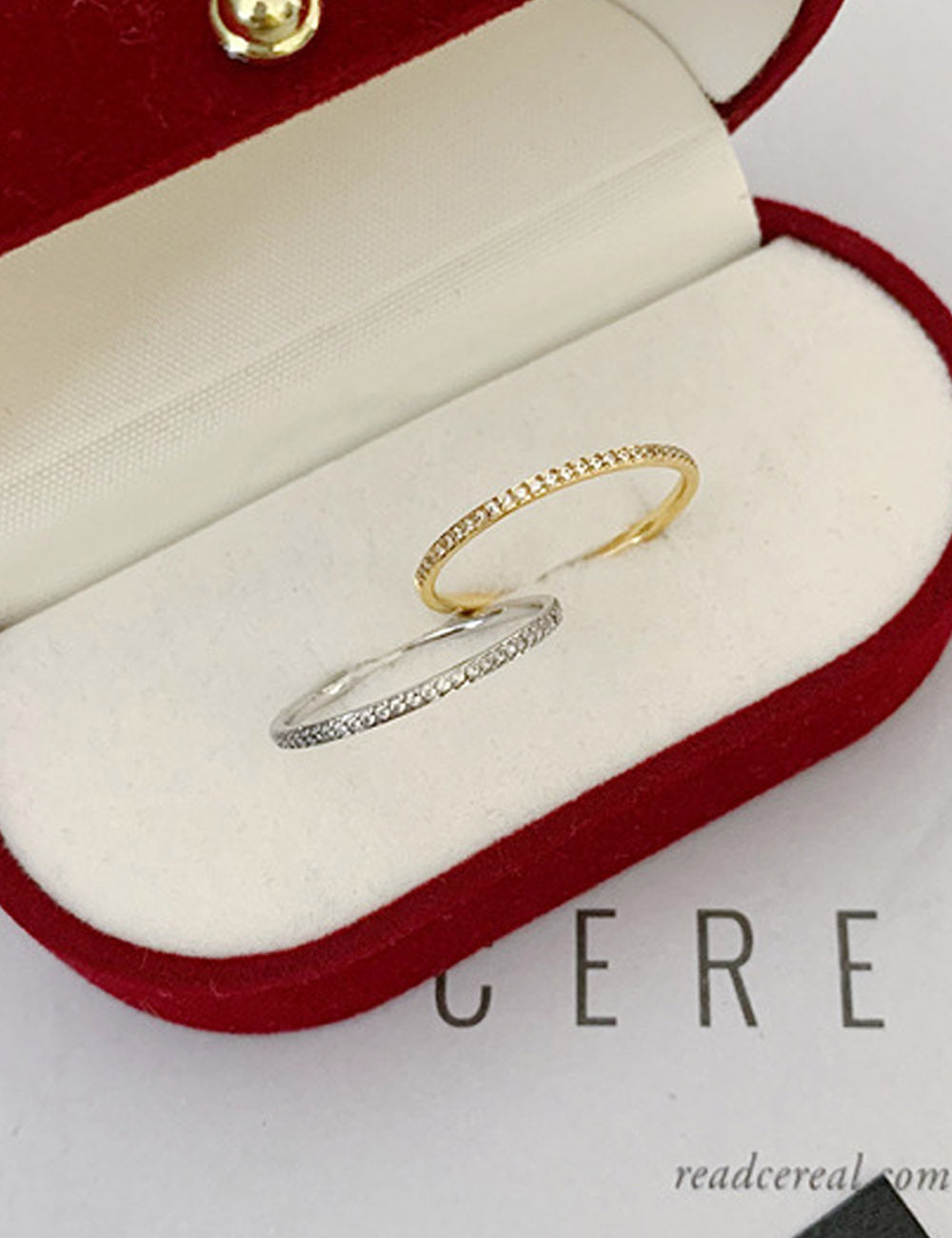 Thin Sparkling Rhinestone Ring — ring, view 2