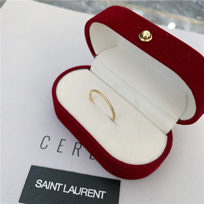 Thin Sparkling Rhinestone Ring — ring, view 3