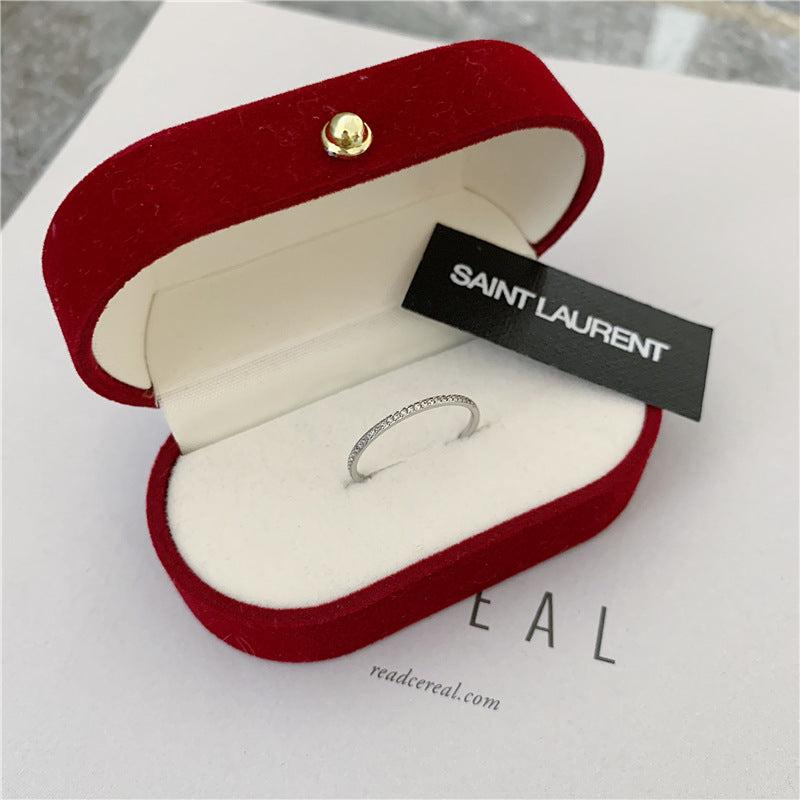 Thin Sparkling Rhinestone Ring — ring, view 4