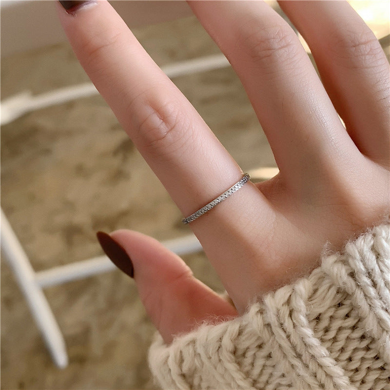 Thin Sparkling Rhinestone Ring — ring, view 6