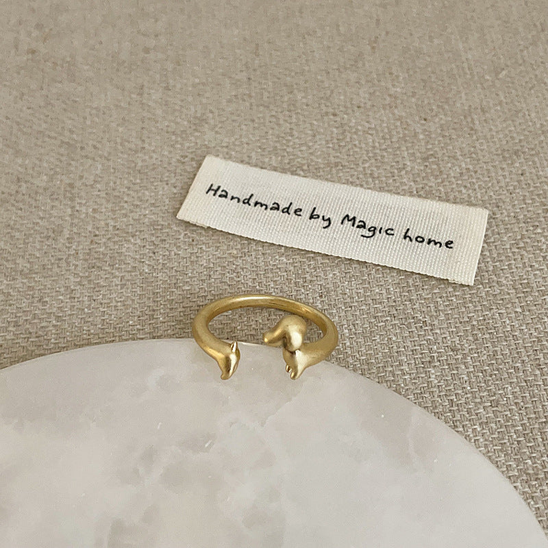 Gold Plated Dachshund Ring — ring, view 4