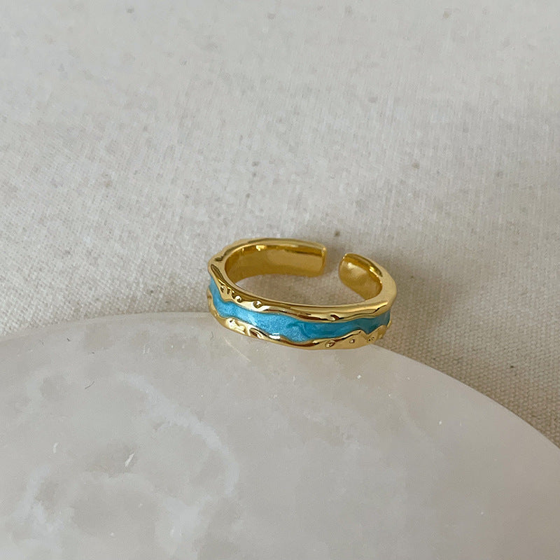 Pearl Rhinestone Open Ring — ring, view 3