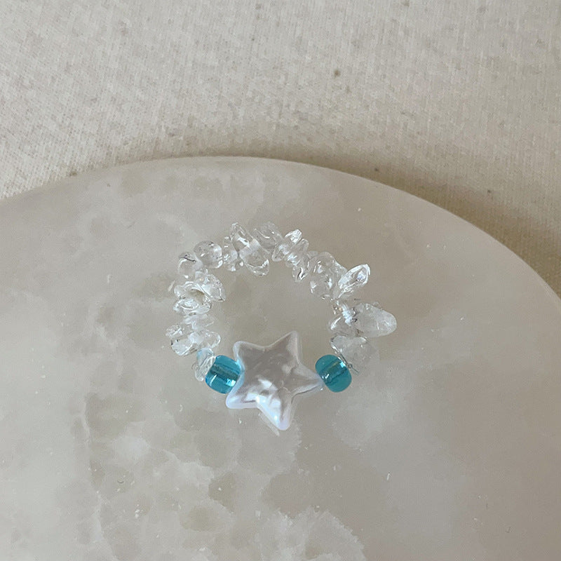 Pearl Rhinestone Open Ring — ring, view 6