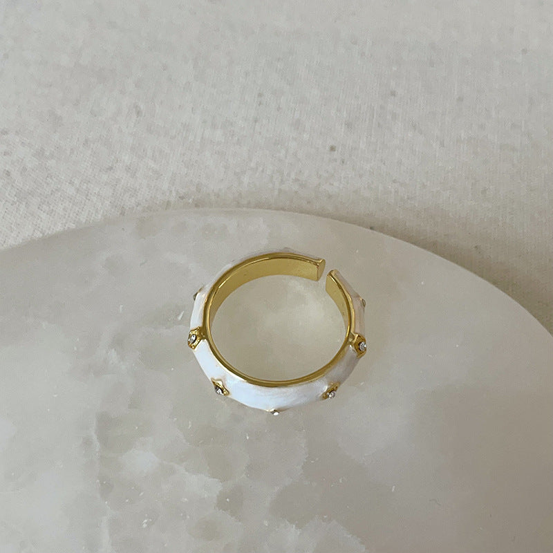 Pearl Rhinestone Open Ring — ring, view 10