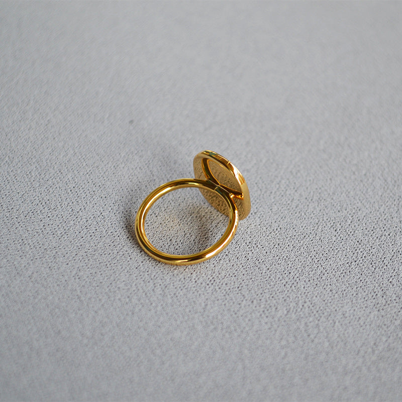 Coconut Tree Enamel Ring — gold ring, view 4