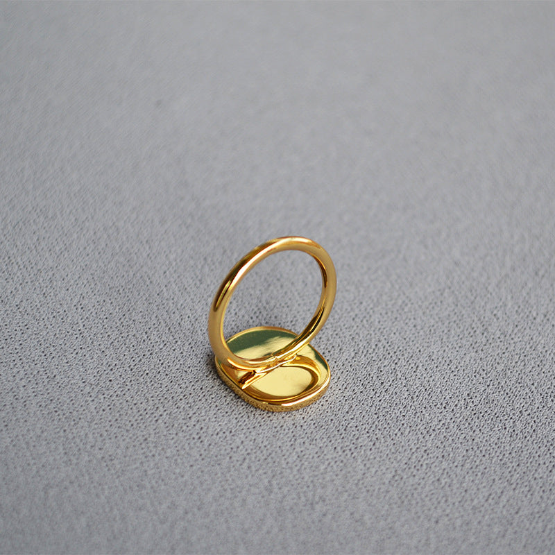 Coconut Tree Enamel Ring — gold ring, view 5