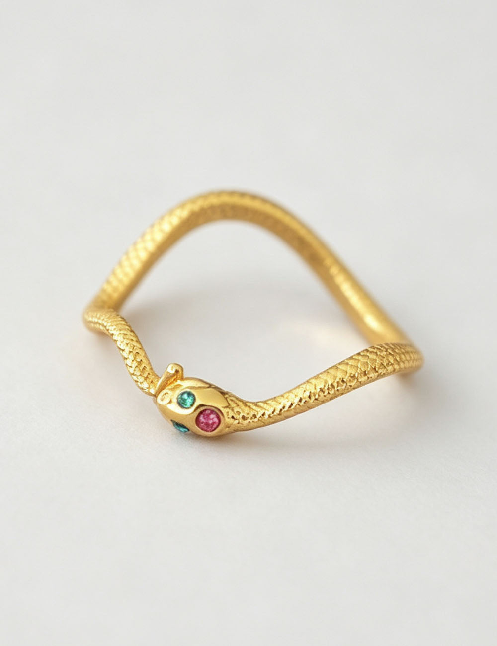 Woven Snake Shape Ring — gold ring