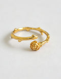 Gold-Tone Rose Open Ring — gold ring