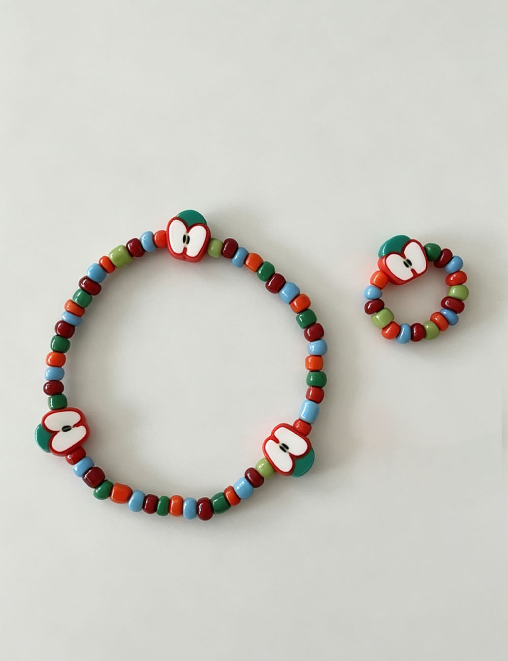 Apple Charm Beaded Bracelet — bracelet
