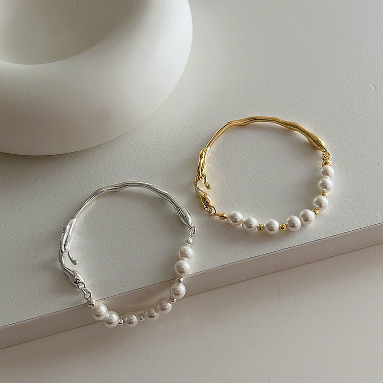 Irregular Beaded Link Bracelet — bracelet, view 2