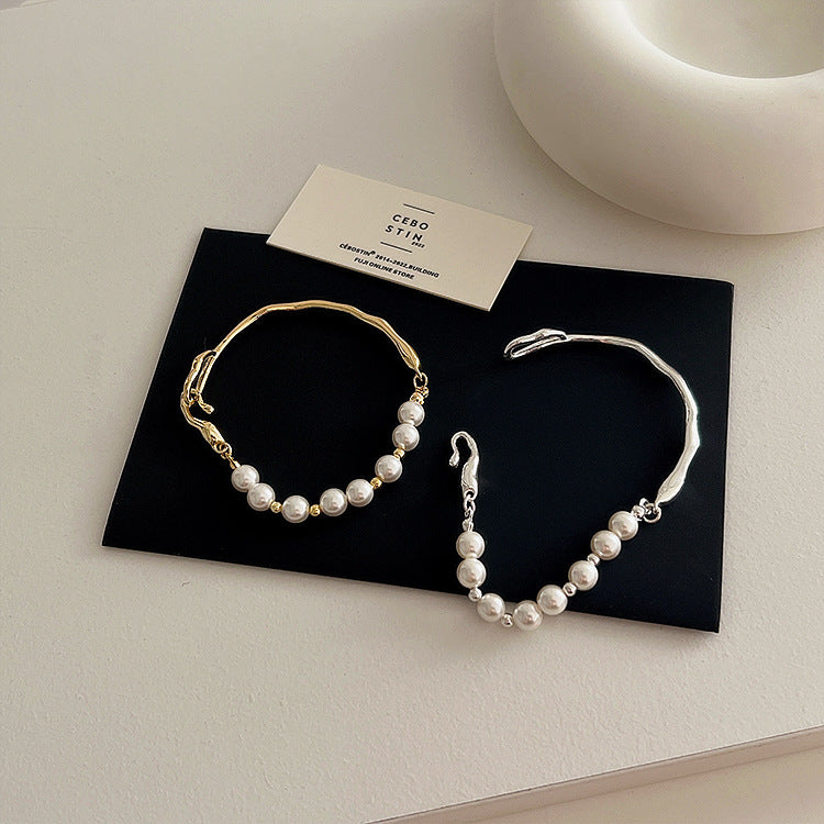 Irregular Beaded Link Bracelet — bracelet, view 3