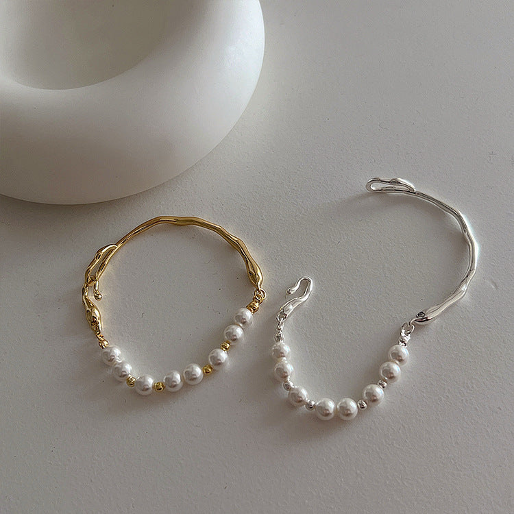 Irregular Beaded Link Bracelet — bracelet, view 4