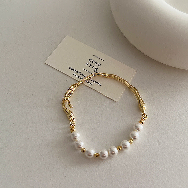 Irregular Beaded Link Bracelet — bracelet, view 5