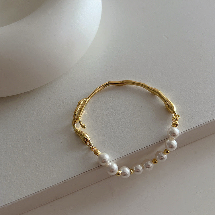 Irregular Beaded Link Bracelet — bracelet, view 6