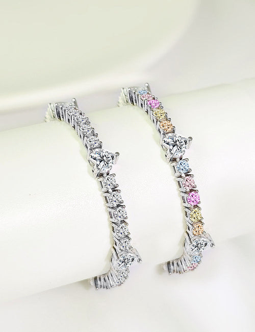 Colourful Heart Rhinestone Bracelet — white bracelet