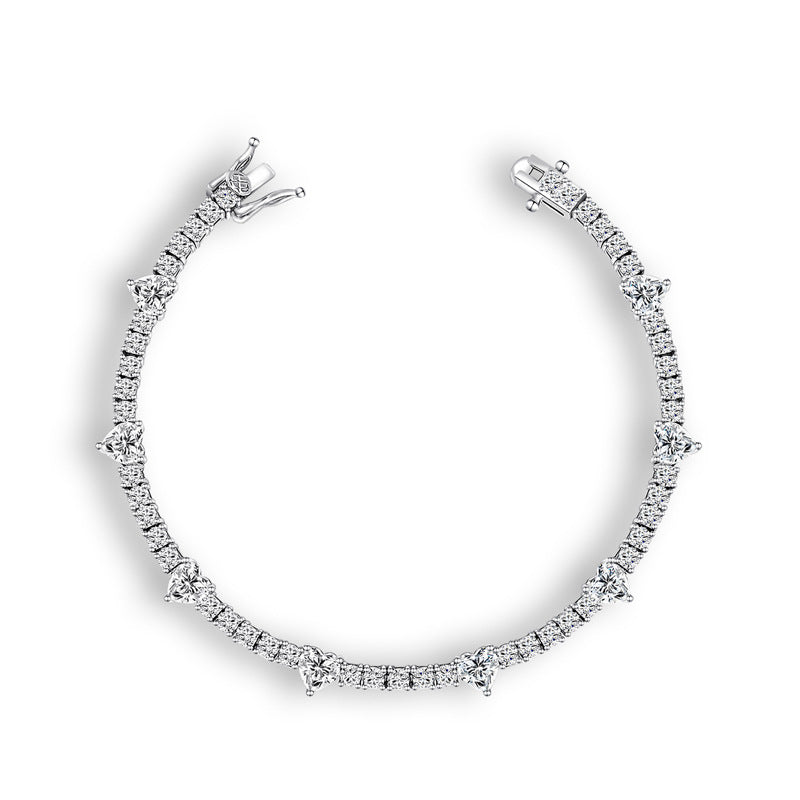 Colourful Heart Rhinestone Bracelet — white bracelet, view 5