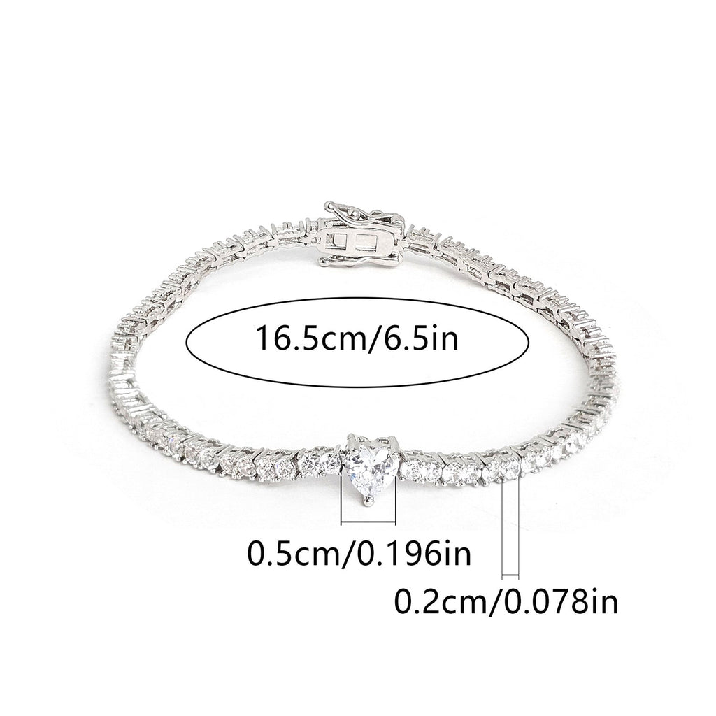 Colourful Heart Rhinestone Bracelet — white bracelet, view 10