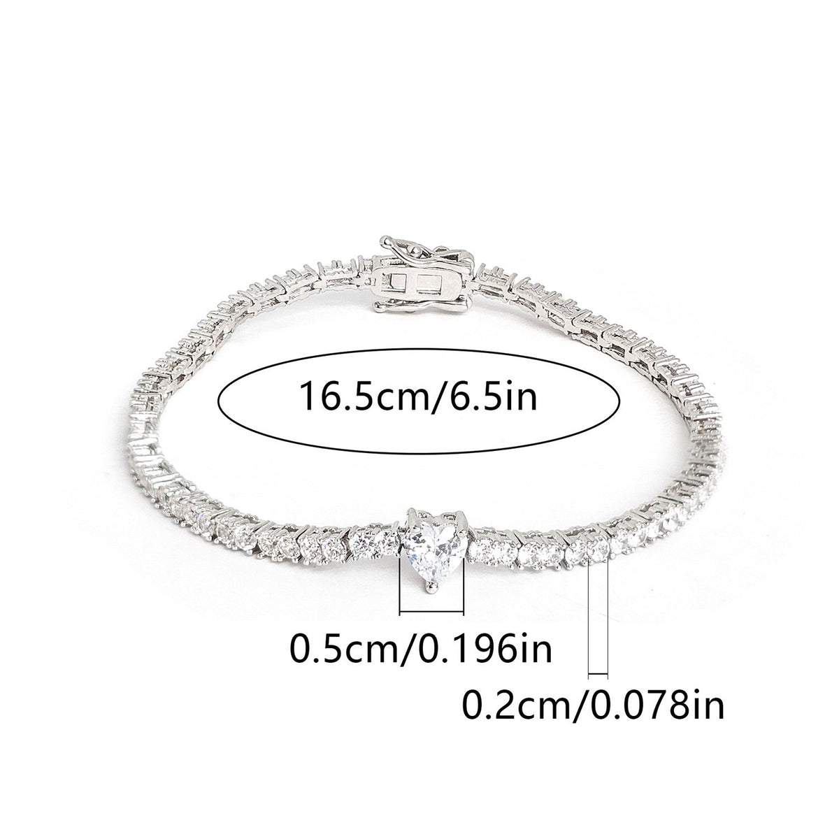 Colourful Heart Rhinestone Bracelet — white bracelet, view 10
