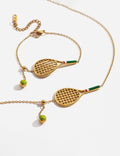 Tennis Racket Charm Bracelet — gold bracelet