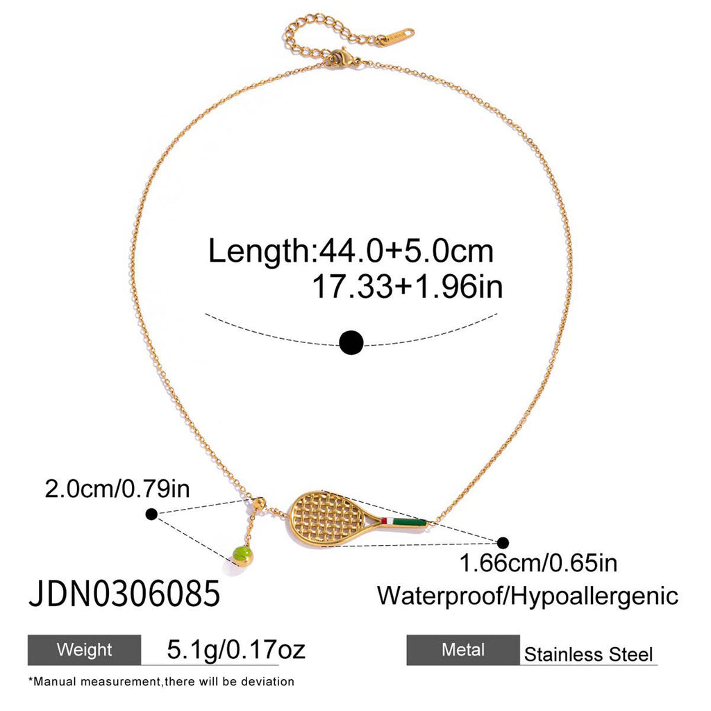 Tennis Racket Charm Bracelet — gold bracelet, view 10