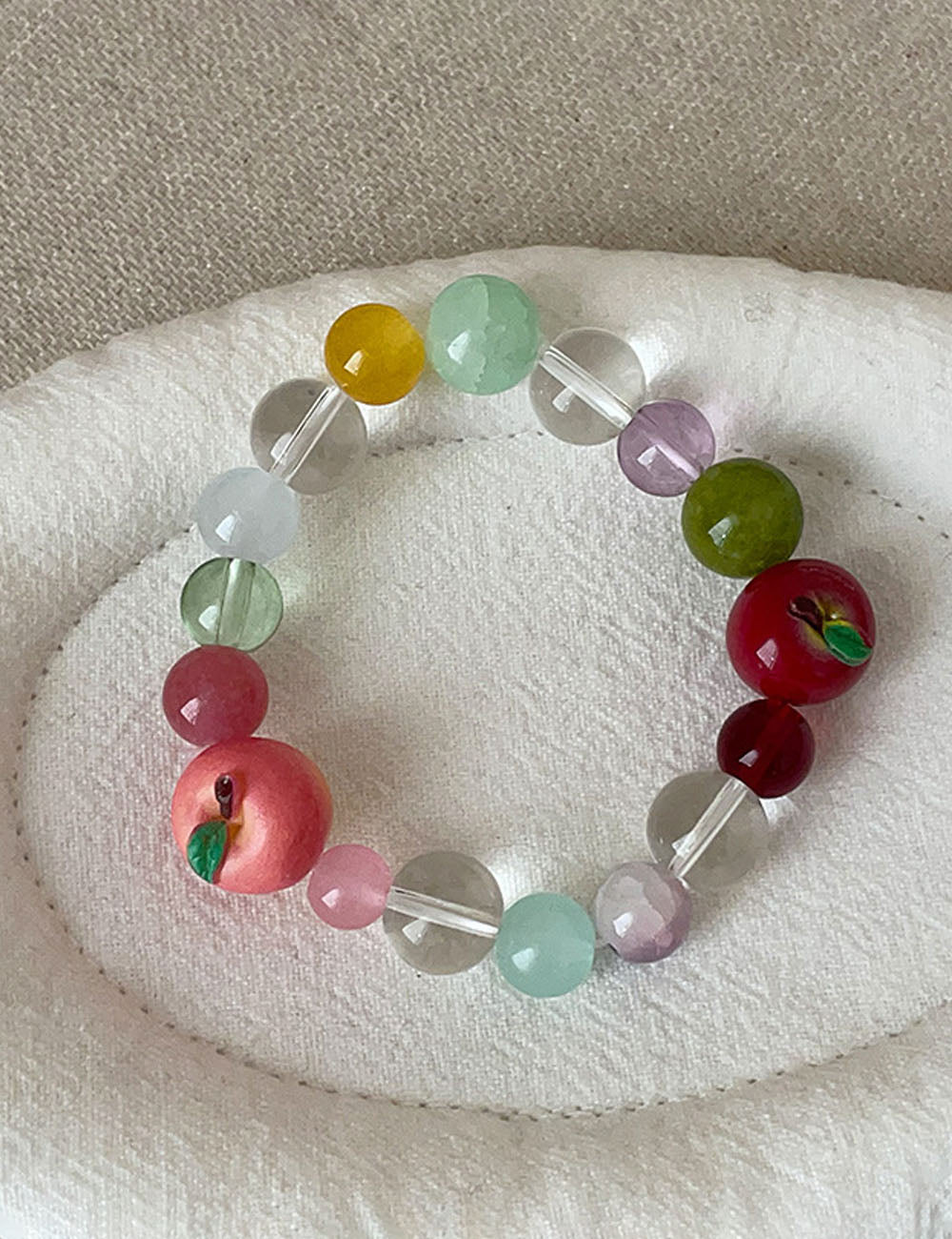 Stretchy Apple Pendant Bracelet — colorful bracelet
