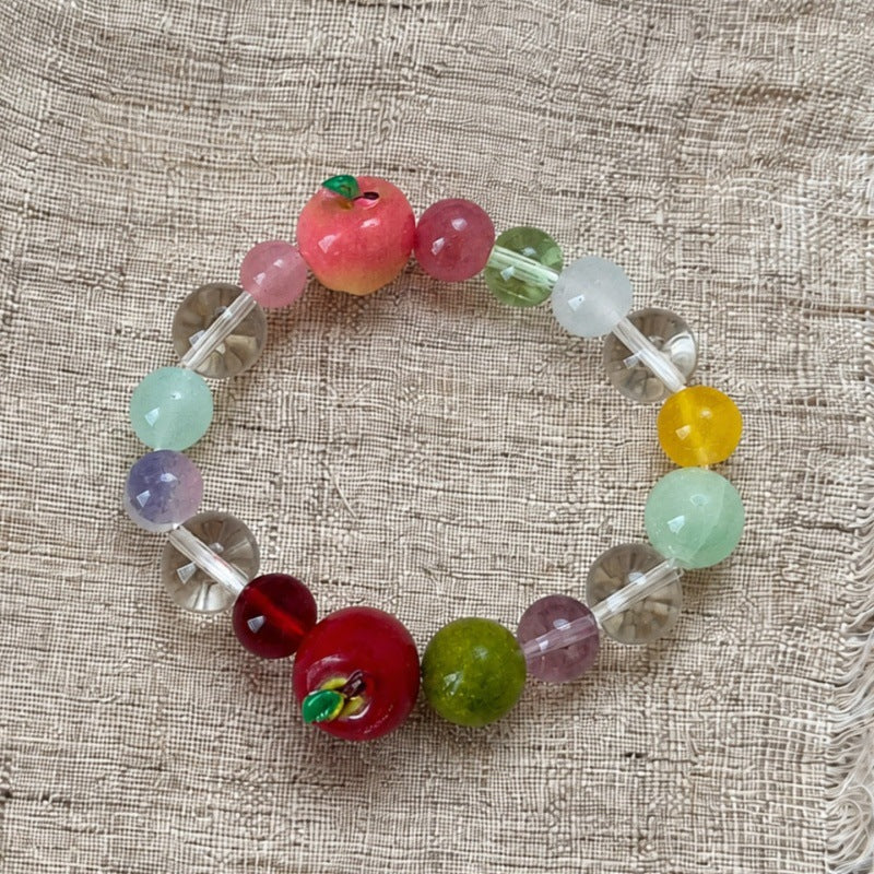 Stretchy Apple Pendant Bracelet — colorful bracelet, view 2