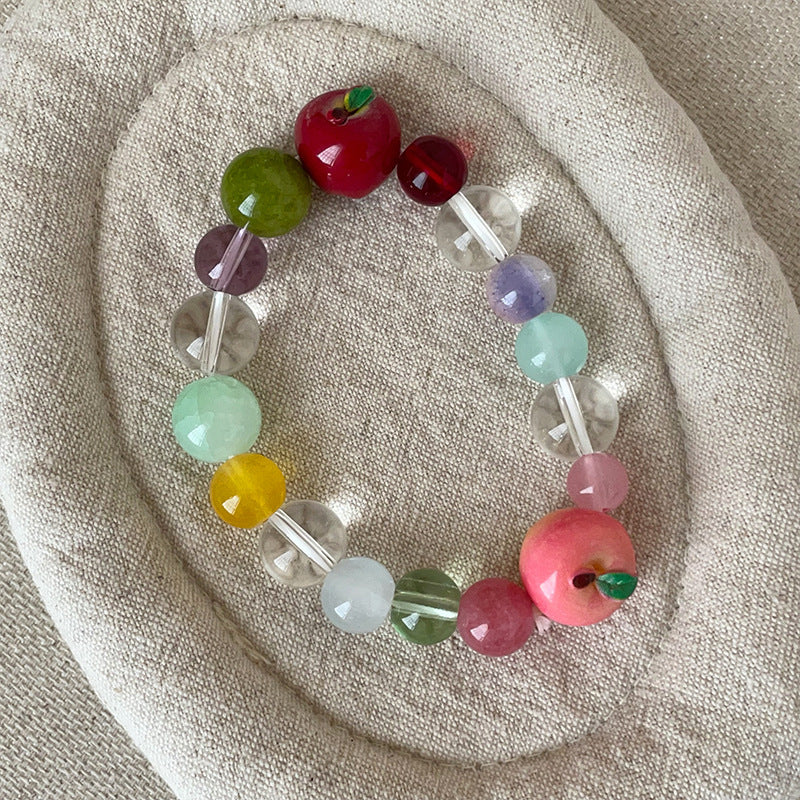 Stretchy Apple Pendant Bracelet — colorful bracelet, view 4