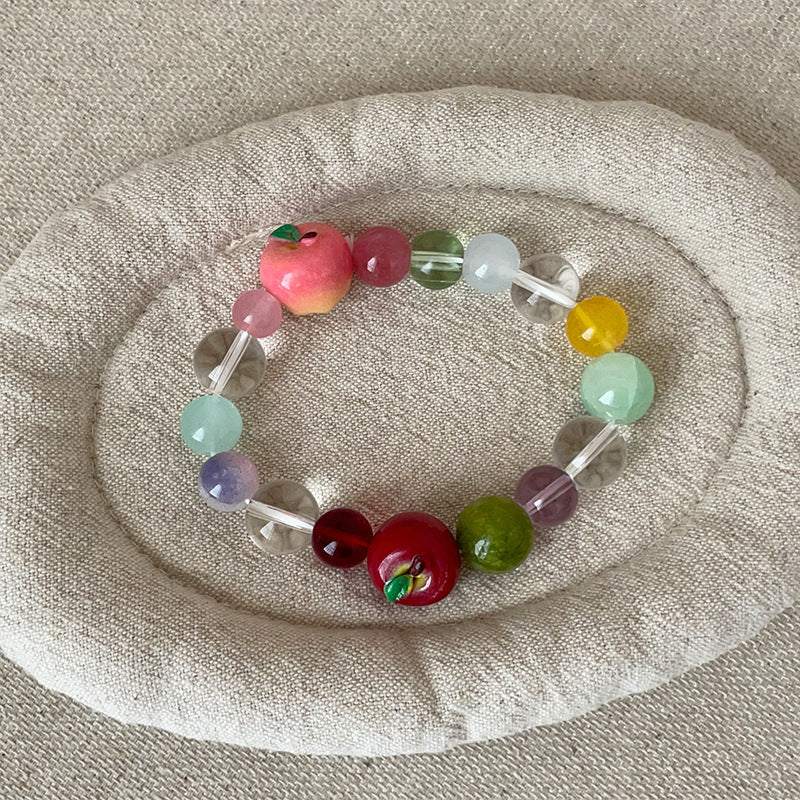 Stretchy Apple Pendant Bracelet — colorful bracelet, view 5