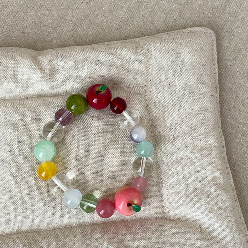 Stretchy Apple Pendant Bracelet — colorful bracelet, view 6
