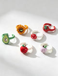 Pumpkin Shape Enamel Open Ring — ring