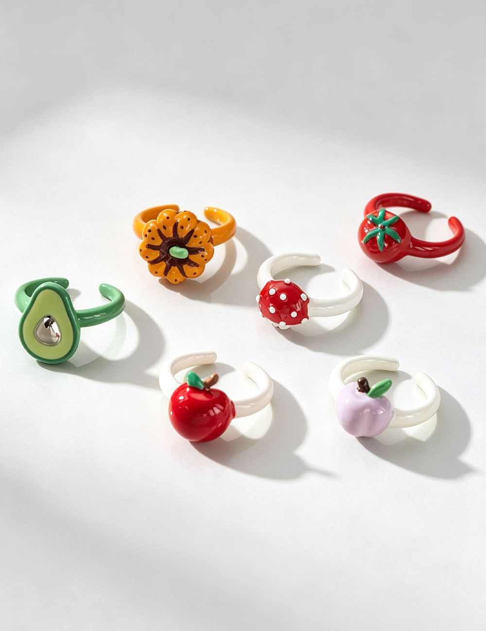 Pumpkin Shape Enamel Open Ring — ring