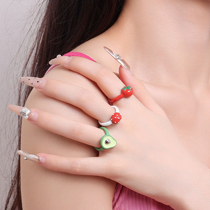 Pumpkin Shape Enamel Open Ring — ring, view 2