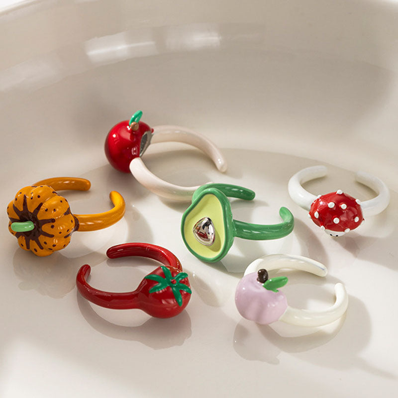 Pumpkin Shape Enamel Open Ring — ring, view 3