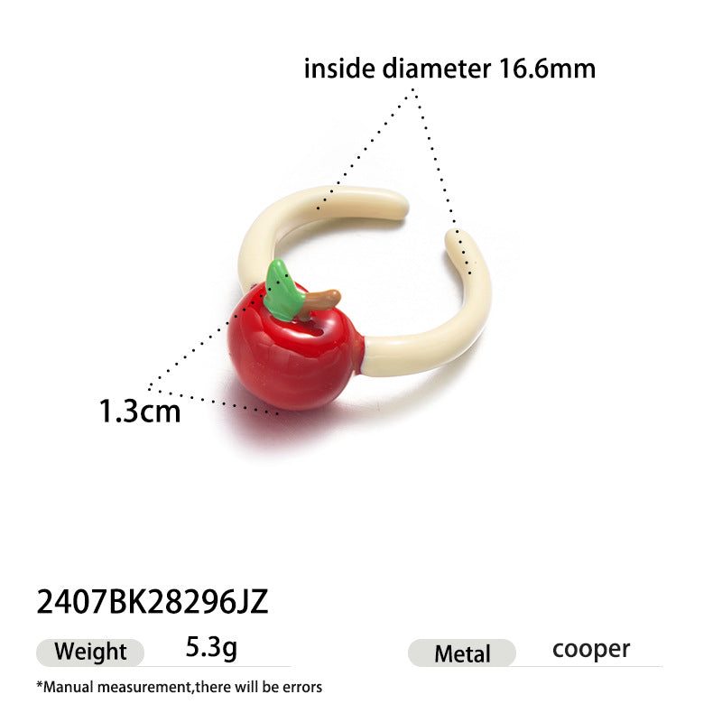 Pumpkin Shape Enamel Open Ring — ring, view 7