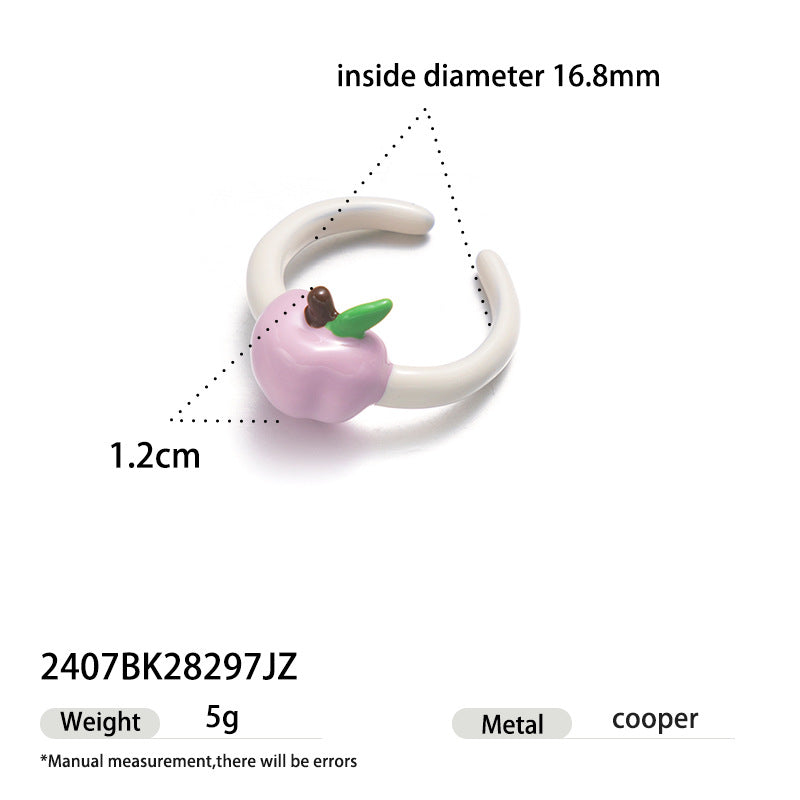 Pumpkin Shape Enamel Open Ring — ring, view 8