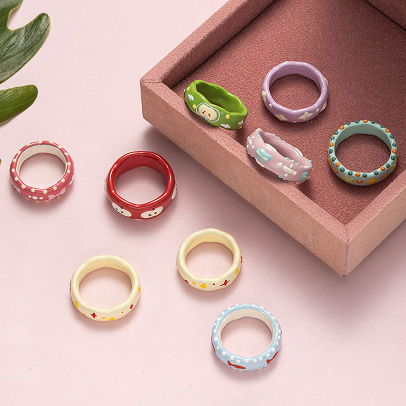 Polka Dot Bow Enamel Ring — ring, view 3