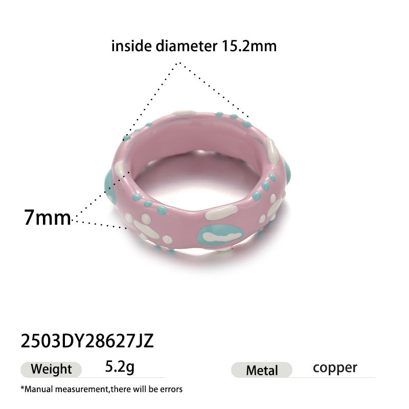 Polka Dot Bow Enamel Ring — ring, view 5