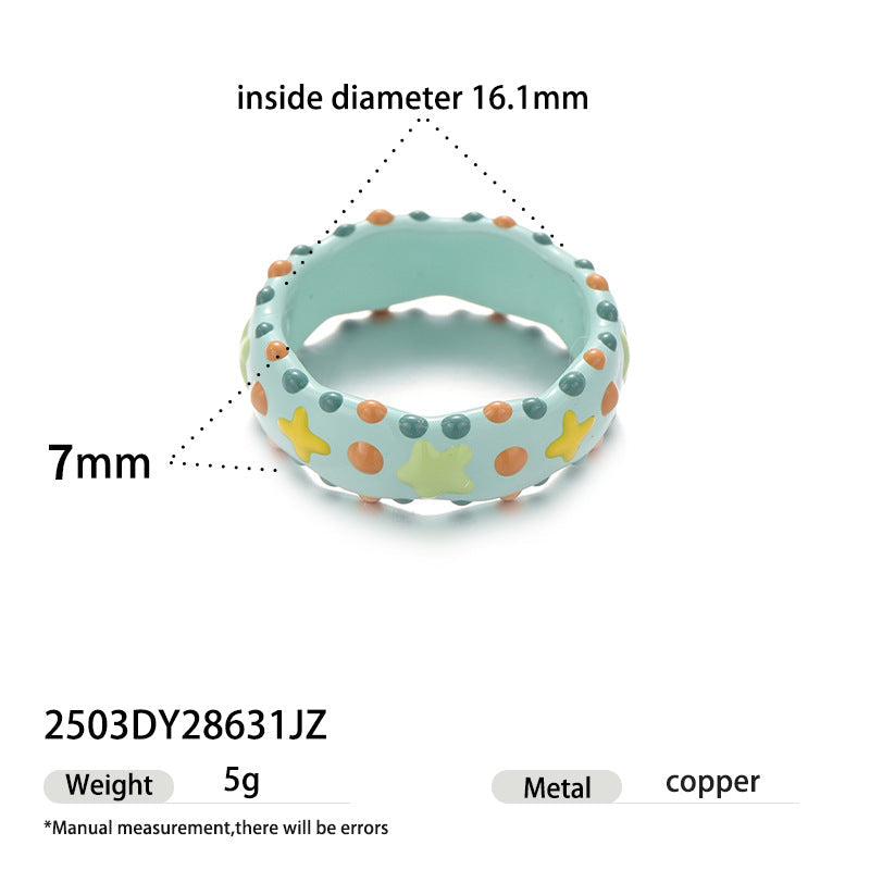 Polka Dot Bow Enamel Ring — ring, view 8
