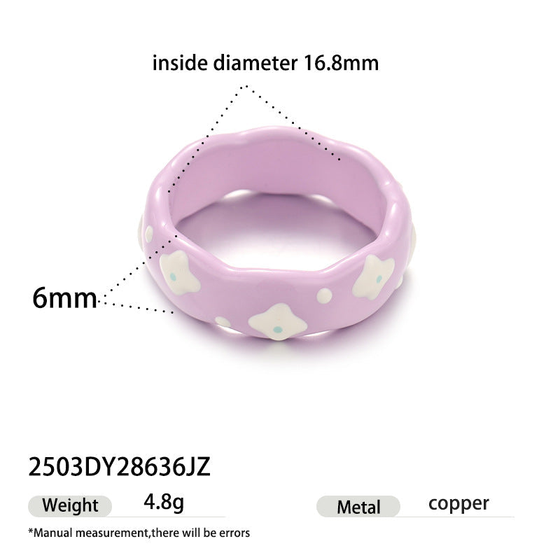 Polka Dot Bow Enamel Ring — ring, view 12