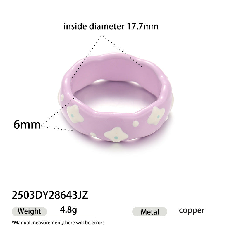 Polka Dot Bow Enamel Ring — ring, view 15