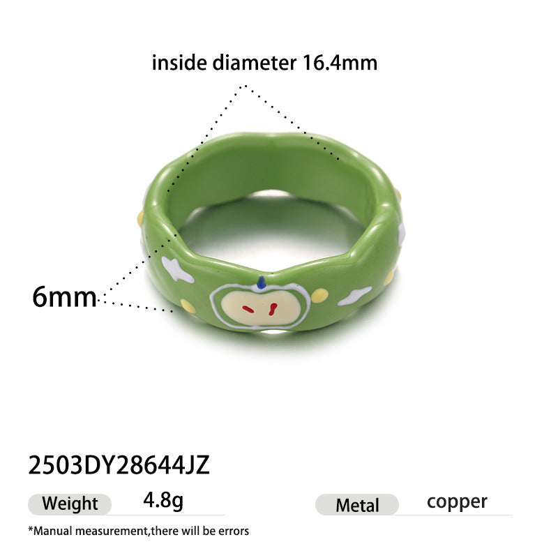 Polka Dot Bow Enamel Ring — ring, view 16