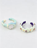Color Block Enamel Open Ring — ring