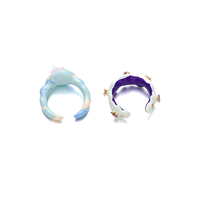 Color Block Enamel Open Ring — ring, view 4